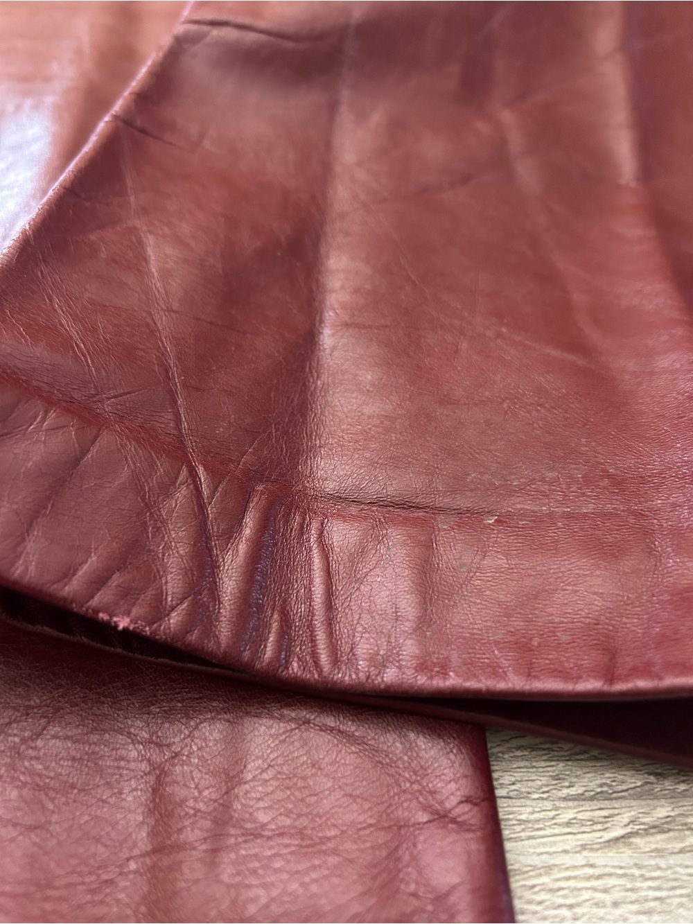 Vintage GAP Fall 2000 Burgundy Genuine Leather Bootcut Pants Women’s Size 20 - Picture 13 of 13